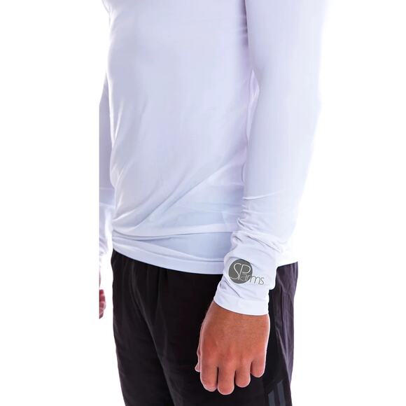SParms Men’s White High Neck Long Sleeve Sun Protection Body Warm Top Size XL - Picture 2 of 13